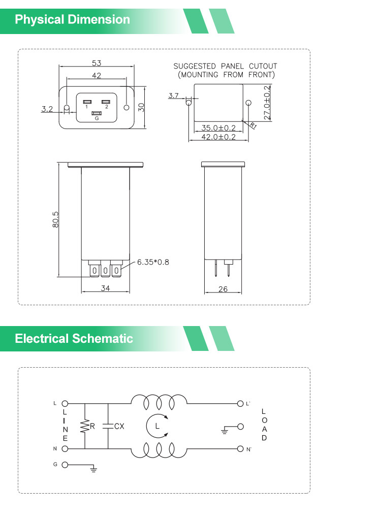 Yanbixin High Quality A13 IEC Inlet Filter 1A~20A Socket EMI Filter For Data Equipment
