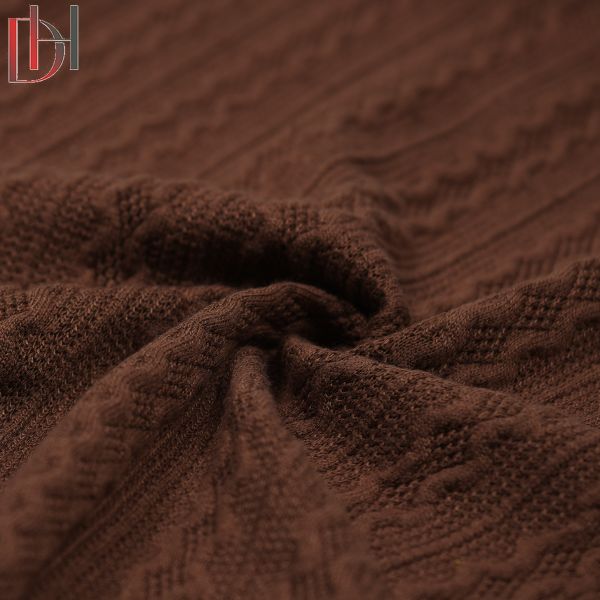 Soft Breathable Jacquard Knitted Fabric Heavyweight 95% Polyester 5% Spandex Fabric