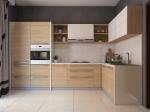 CAD Drawing Economical Modular Kitchen Cabinets With Lacquer Paint Doors