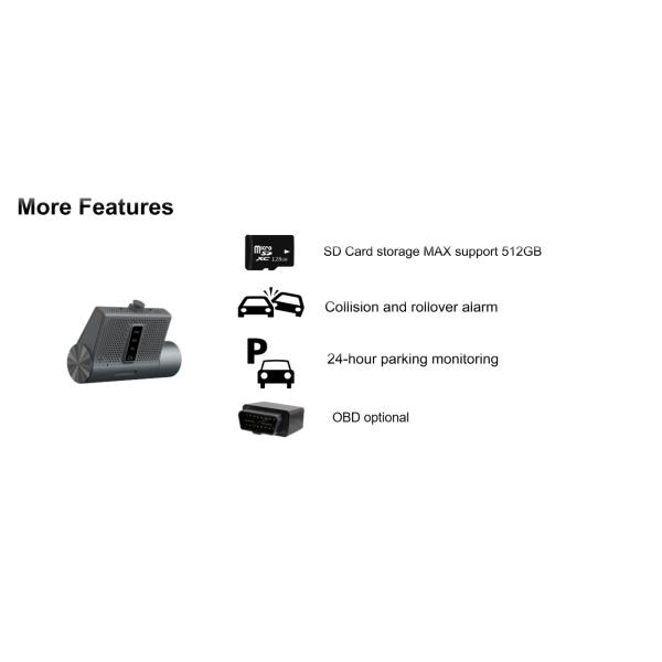SD Video Recorder Dash Cam DSM ADAS MAX 512G Support Remote Interconnection JT808 Protocol