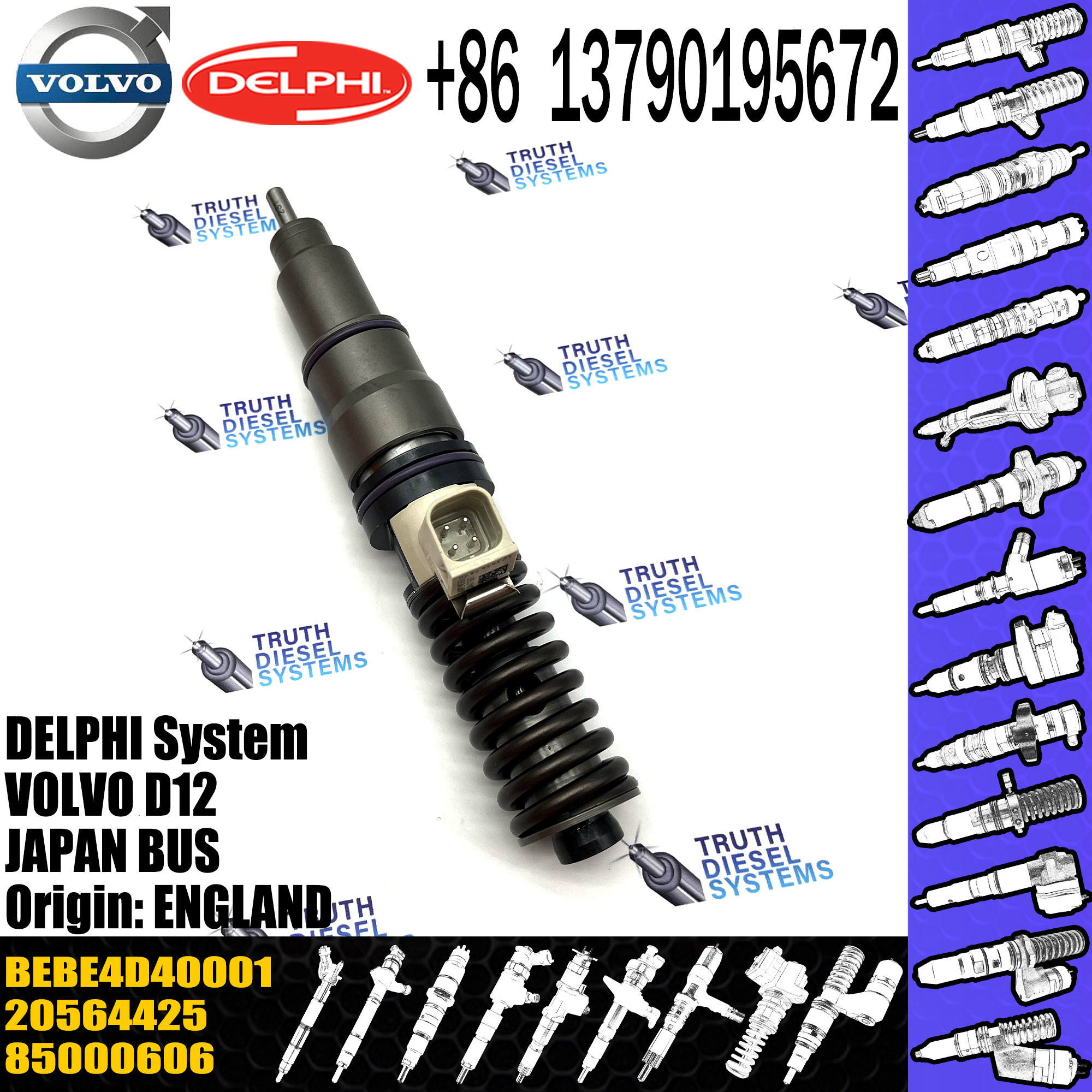20564425 BEBE4D29001 BEBE4D40001 BEBE4D10001 common rail fuel injector for VOL B12B B12M B12R