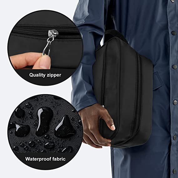 Lightweight Water Resistant Mens Shaving Bag for Travelling, Travel Dopp Kit for Toiletries Accessories