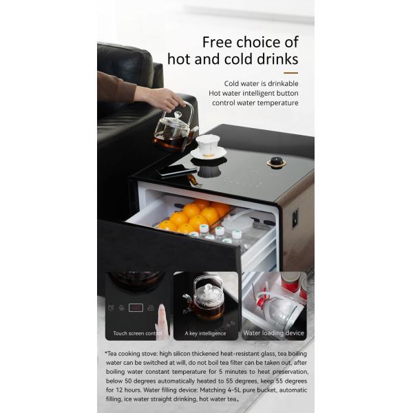 Temperature-Regulated Bedside Table Mini Fridge and Wireless Charging for Smart Homes