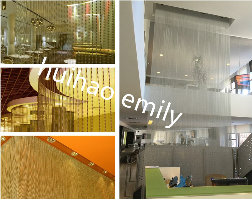 Metal Mesh Drapery Ball Bead Chain Curtain For Room Divider