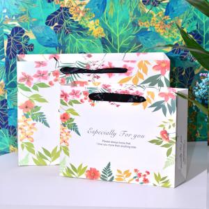 Wholesale Vintage Leaves Printed Gift Carrier Bags With Ribbon Handles from china suppliers