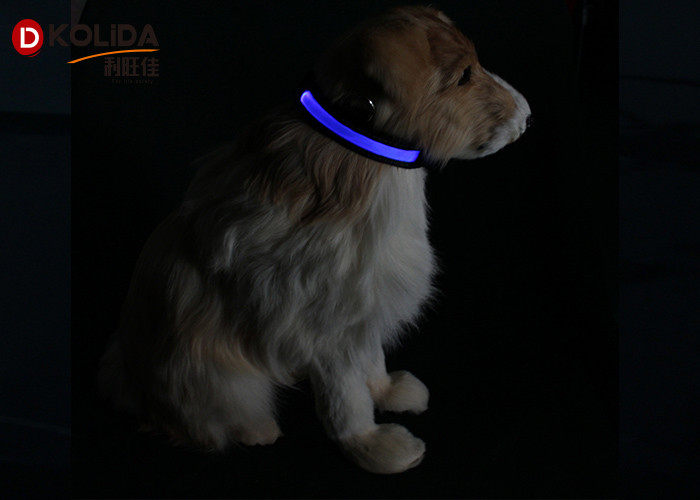 Nylon Night Safety Pet Flashing LED Flashing Dog Collar , Size S / M / L Easy Walk Dog Collar