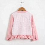 Spring Pink Color Children Girl Denim Jackets , Cute Jeans Coat For Girl