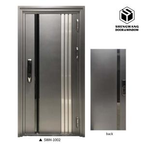 Wholesale Anti Theft Powder Coated Finish Modern Aluminum Entry Doors Commercial Grey from china suppliers