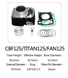 Wholesale Good wear resisitance motorcycle cylinder kit for CBF125，parts of engine from china suppliers