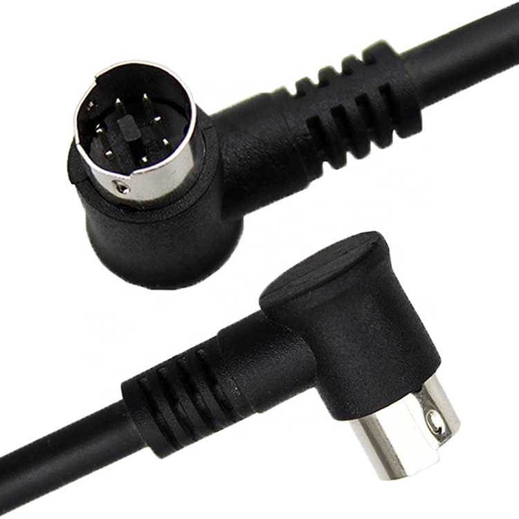 Custom 90 Degree Right Angle L Shape S Video Male to Male Female 7 Pin Mini Din Extension Cable for STB