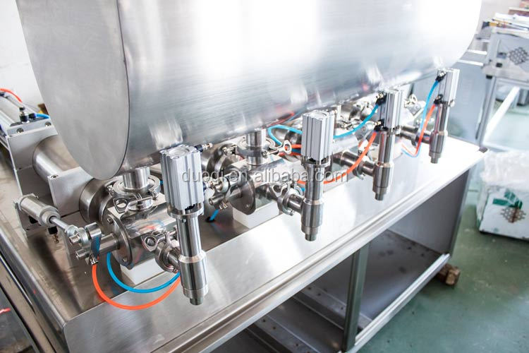DUOQI G4WTD Semi Matic Filling Machine for Honey Juice Detergent Oil 4 Head Nozzles 110V