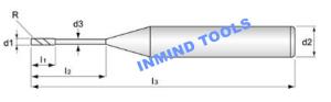 Wholesale 1mm - 4mm Long neck Square End Mill Cutter TiSiN Coating Copper Colour Grain Size 0.5um from china suppliers