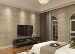 Rustic Embossed Washable Vinyl Wallpaper , Symmetrical Floral Pattern Wallpaper