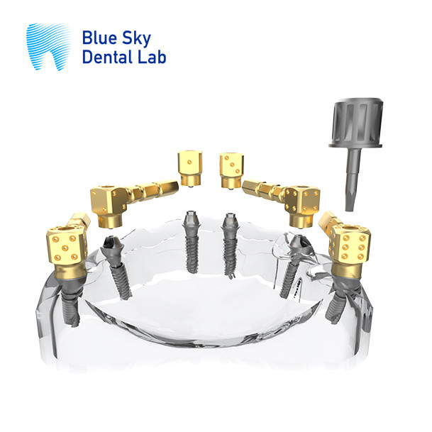 Gold Abutment Dental Scan Body Compatible For CAD / CAM Systems