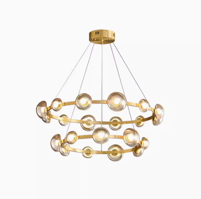 Round pendant lamp long glass lamp for homedecor unique design for home LED bulb