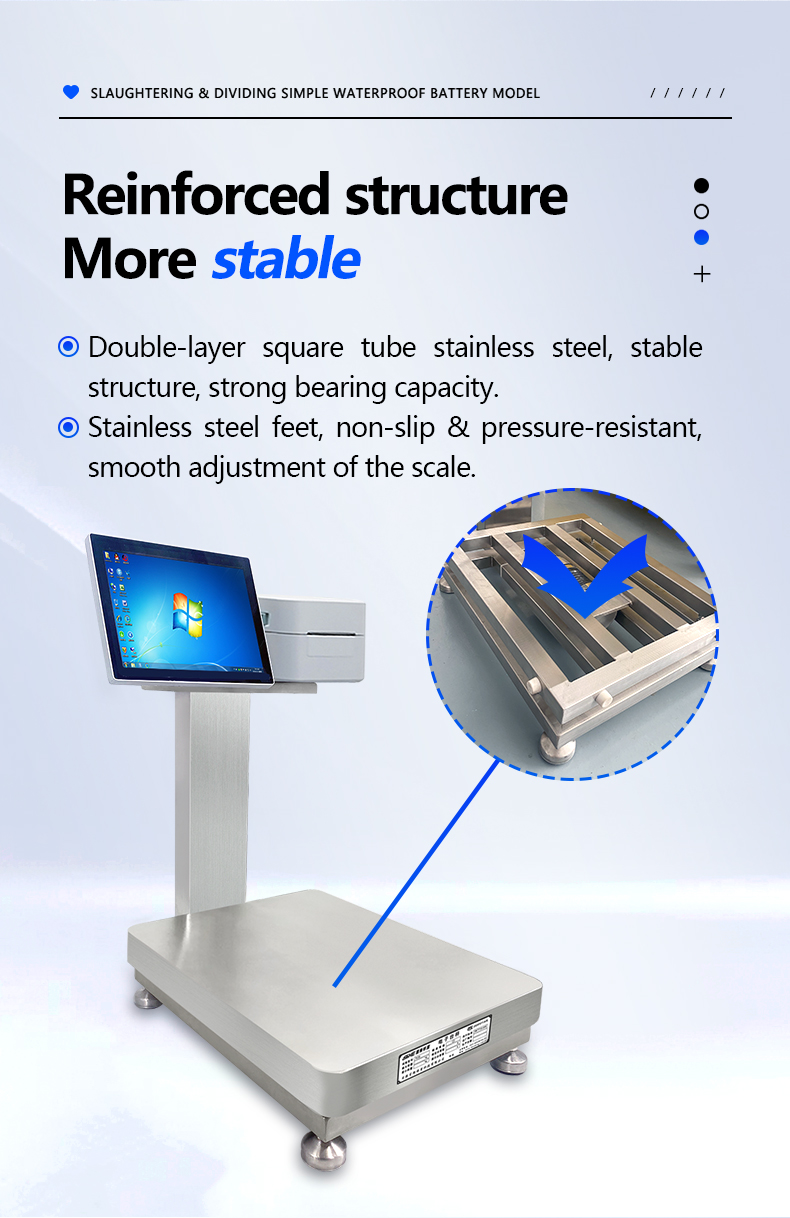 60KG SOHE Battery Simple Waterproof Smart Industrial Weighing Scales Platform Print Laber Scale