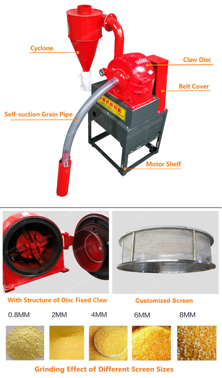 750Kg Per Hour High Productivity Corn Milling Machine Corn Cob Crusher