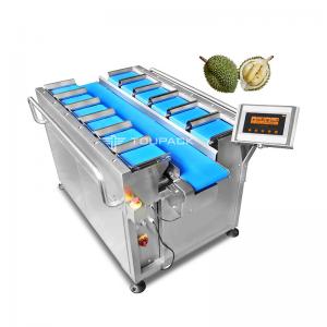 China Frozen Dried Durian Dried Mangoes Fruit Multihead Weigher Combination Equipment Manual Belt Type on sale