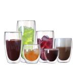 450ml 650ml Double Wall Glass Coffee Cup Customized Logo