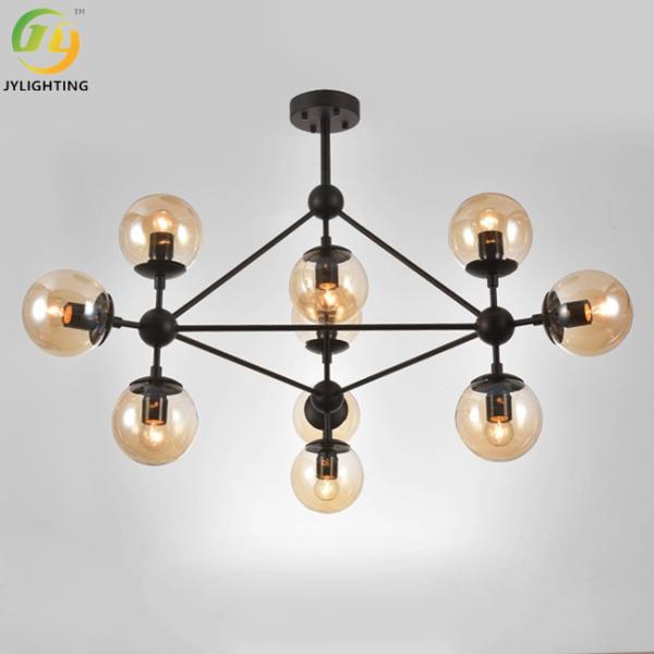 Indoor Decorative Glass Ball Black Cognac Hardware Painting Glass Modern Pendant