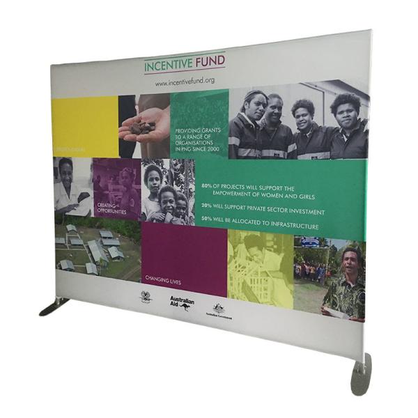 Flat Tension Fabric Banner Stands Fire Resistant Material Aluminum Tube Frame