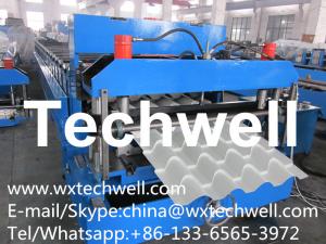 Wholesale Color Steel Glazed Tile Roll Forming Equipment , 5.5 Kw Main Motor Power Roll Former Machine from china suppliers