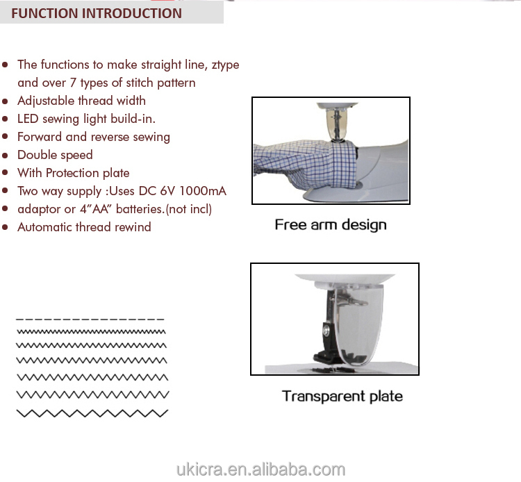 Lock Stitch Multi-function Mini Domestic T-shirt Sewing Machine UFR-403 with Retail