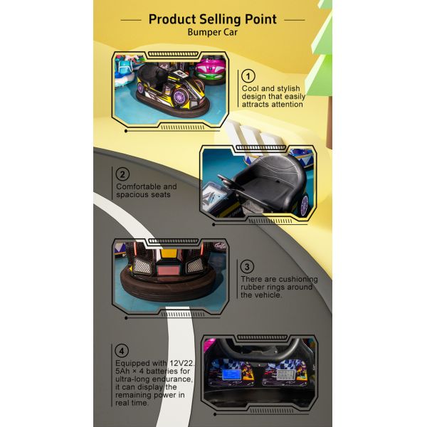 Good Quality Cheap LED Lights Music Drift Bumper Car Electric Bumper Cars