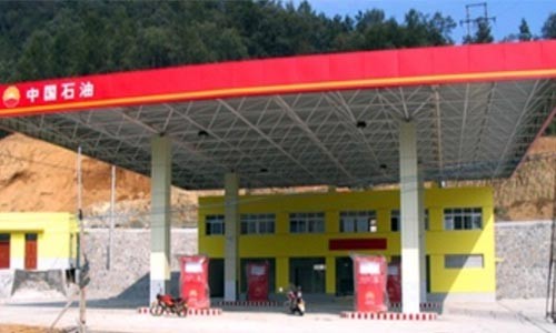 Anti Corrosion S355JR Gas Station Canopy Construction 100-300m Welding