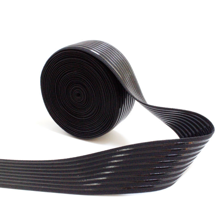 Black Nylon Cycling Silicone Gripper Elastic For Garment