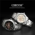 Luxury Style Men's Watch Stainless Steel Strap 3 Dials for Decoration Rose Gold