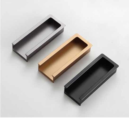 Concealed Aluminum Alloy Handles Office Bathroom Center Cabinet Door Buckle