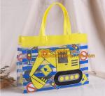 PVC plastic shopping bag transparent handle bags,Waterproof recycled handle
