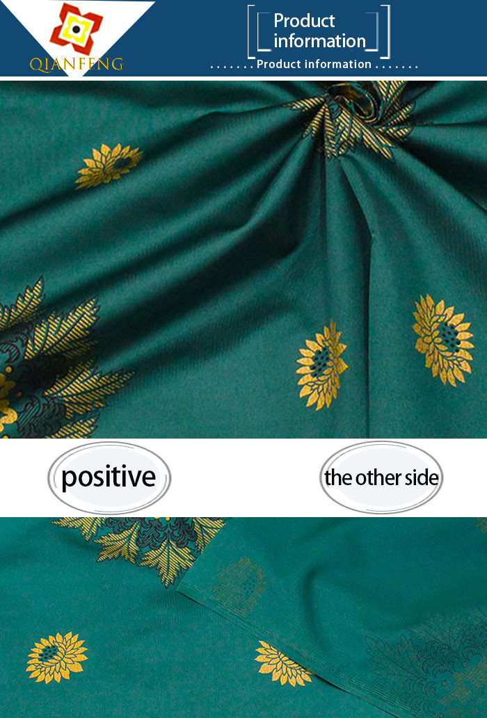 Royal pattern warp knitted printed gold powder mattress cloth polyester Pengji fabric