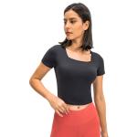 210gsm Sports Sleeve Crop Top Gym Fitness Running Workout Cropped Tee For Women