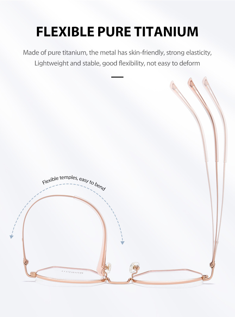 Pure Titanium Frame Glasses , Replaceable Lens Unisex Clear Glasses