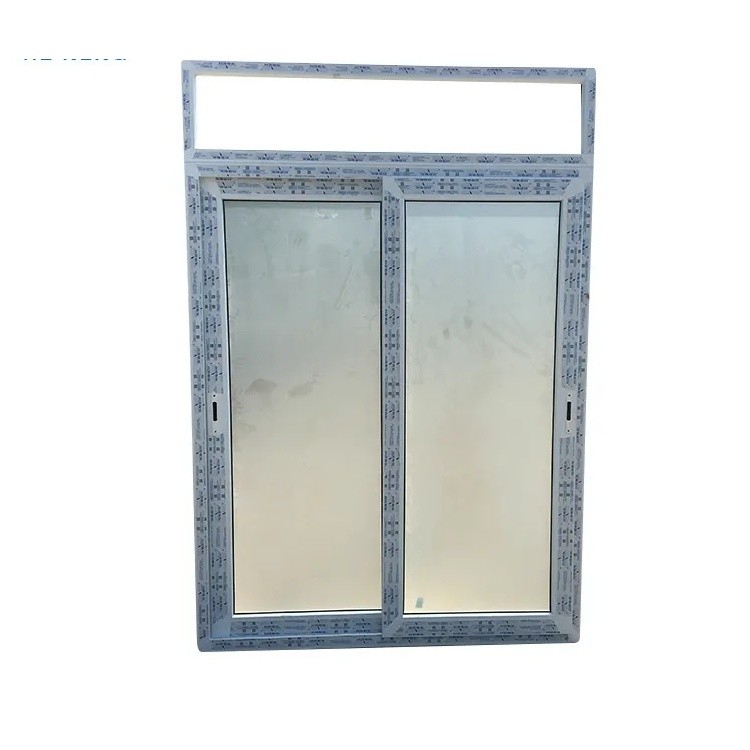 Modern White PVC Sliding Door Waterproof Horizontal Tempered Glass Sliding Door