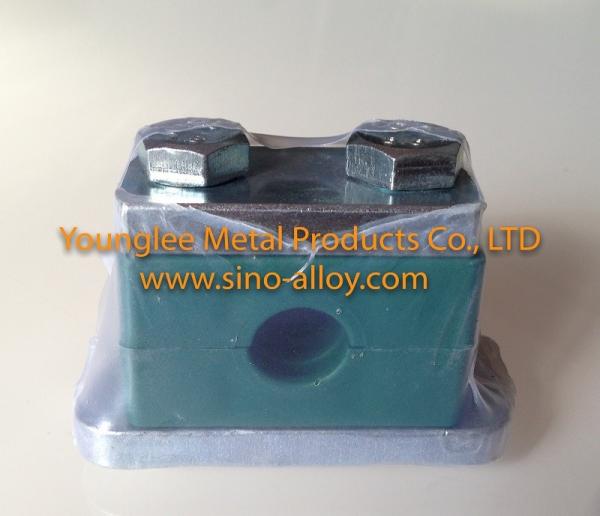 Hydraulic heavy duty pipe clamps with PP pipe clamp body, stainless steel plates