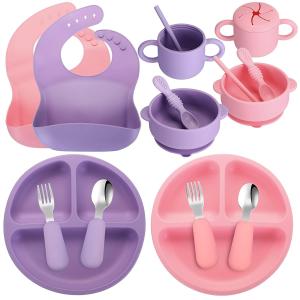 Wholesale Reusable Thickened Silicone Baby Feeding Set , Nontoxic Suction Cup Plates And Bowls from china suppliers