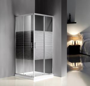 Wholesale Grey Silk Painted Glass Shower Enclosures 900 X 900 For Model Rooms / Supermarket from china suppliers