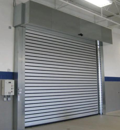 Commercial Sectional Overhead Doors Safety Edge Steel Automatic Formed For Fire