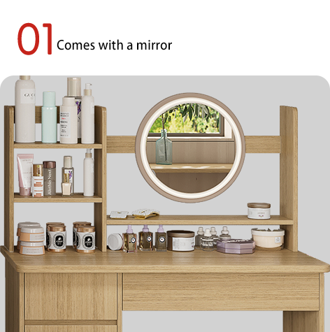 Apartment Makeup Table, Bedside Dressing Table, Cosmetics Storage Rack, Bedroom With Stool, Dressing Table