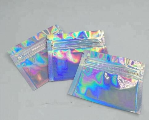 Three side seal small size holographic mylar k packing bag for powder products