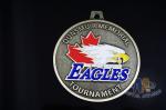 Eagle'S Head Design Metal Awards Medals And Ribbons Sandblasted Effect,Zinc