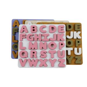Wholesale Food Grade Kids Silicone Puzzle With Letters Alphabet Shape from china suppliers