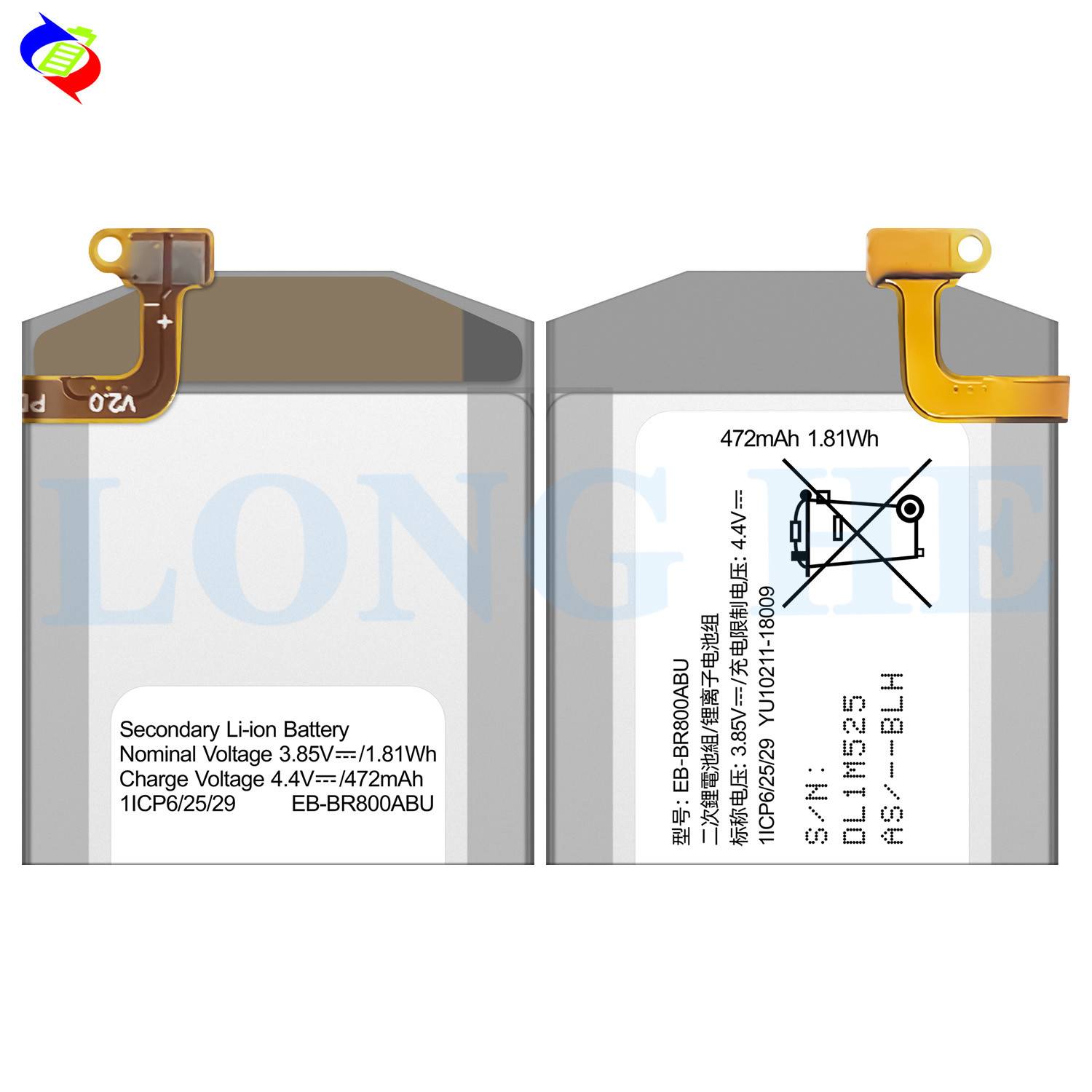 EB-BR800ABU For Samsung Gear S4 SM-R800 SM-R805 SM-R810 46mm Smart-Watch Replacement Battery 472mAh