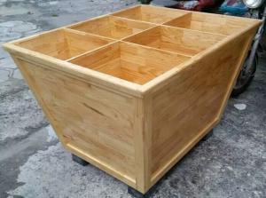 Wholesale Custom Wooden Supermarket Rice Storage Wooden Display Rack / Rice Holder Container For Store from china suppliers