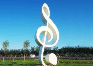 Wholesale White Painted Out Door Stainless Steel Sculpture Music Note Sculpture from china suppliers