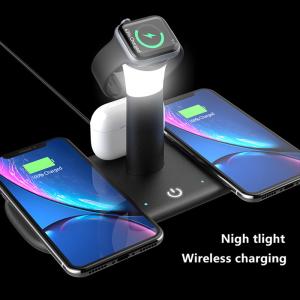 Wholesale 5W 7.5W 10W 15W 5 In 1 Wireless Charging Station With Night Light from china suppliers