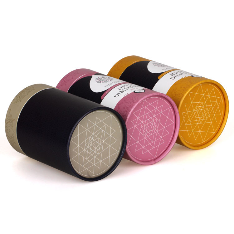 Custom Print Paper Cans Packaging Tube / Box Three Pieces Rolled Edge Eco - Friendly